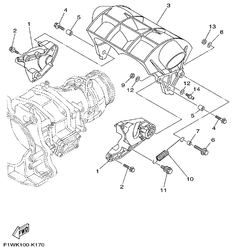 Yamaha F1WM JET UNIT 3 parts diagram